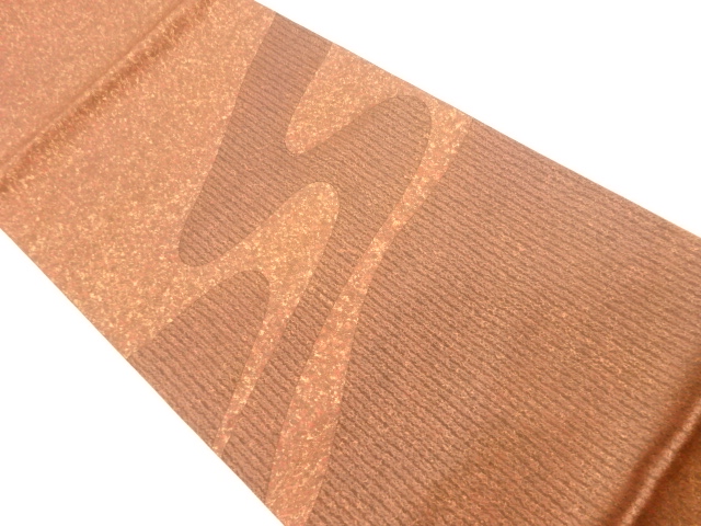 JAPANESE KIMONO / VINTAGE FUKURO OBI / MATELASSE / WOVEN WAVY STRIPE